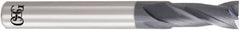 OSG - 4mm, 8mm LOC, 6mm Shank Diam, 45mm OAL, 2 Flute, Solid Carbide Square End Mill - Single End, WXL Finish, 30° Helix, Centercutting, Right Hand Cut, Right Hand Flute, Series 3721 - Benchmark Tooling