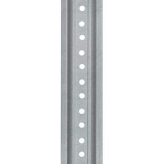 Nucor - 7' High, Galvanized Traffic Sign Post - Steel, 3/8" Hole Diam, Silver - Benchmark Tooling