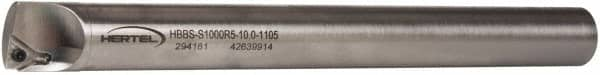 Hertel - 1.105" Min Bore Diam, 10" OAL, 1" Shank Diam, HBBS Indexable Boring Bar - 8" Max Bore Depth, TD.., TP.. Insert, Screw Holding Method - Benchmark Tooling