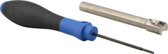 Seco - 1/2" Cut Diam, 0.197" Max Depth of Cut, 3/8" Shank Diam, 3.937" OAL, Indexable Square Shoulder End Mill - XO.X 0602 Inserts, Cylindrical Shank, 90° Lead Angle, Through Coolant, Series Nano Turbo - Benchmark Tooling