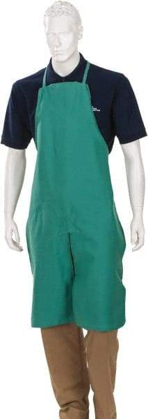 PRO-SAFE - 24 x 40" Flame Resistant/Retardant & Welding Split Leg Apron - Cotton, 10 oz Material, Green - Benchmark Tooling