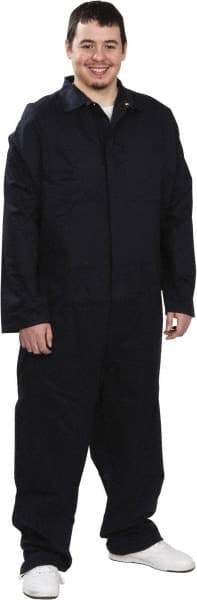 PRO-SAFE - Size 2XL, Navy Blue, Zipper, Arc Flash Coverall - 44 to 46" Chest, Indura Ultra Soft, Cotton, Nylon, 6 Pockets - Benchmark Tooling