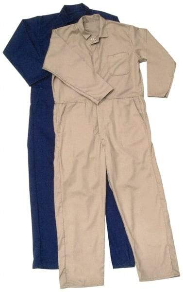 PRO-SAFE - Size L, Navy Blue, Zipper, Arc Flash Coverall - 36 to 38" Chest, Indura Ultra Soft, Cotton, Nylon, 6 Pockets - Benchmark Tooling