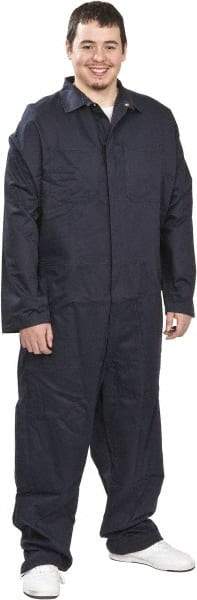 PRO-SAFE - Size XL, Navy Blue, Zipper, Arc Flash Coverall - 40 to 42" Chest, Indura Ultra Soft, Cotton, Nylon, 6 Pockets - Benchmark Tooling