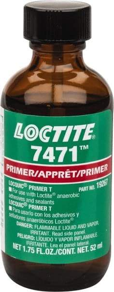 Loctite - 1.75 Fluid Ounce Bottle, Amber, Liquid Primer - Series 7471 - Benchmark Tooling