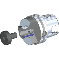 Kennametal - KM63TS Modular Connection 3/4" Pilot Diam Shell Mill Holder - 1.26" Flange to Nose End Projection, 1.46" Nose Diam, 3/8-24 Lock Screw, Through-Spindle Coolant - Exact Industrial Supply