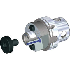 Kennametal - KM4X100 Modular Connection 1" Pilot Diam Shell Mill Holder - 4" Flange to Nose End Projection, 2-3/4" Nose Diam, 1/2-20 Lock Screw, Through-Spindle Coolant - Exact Industrial Supply