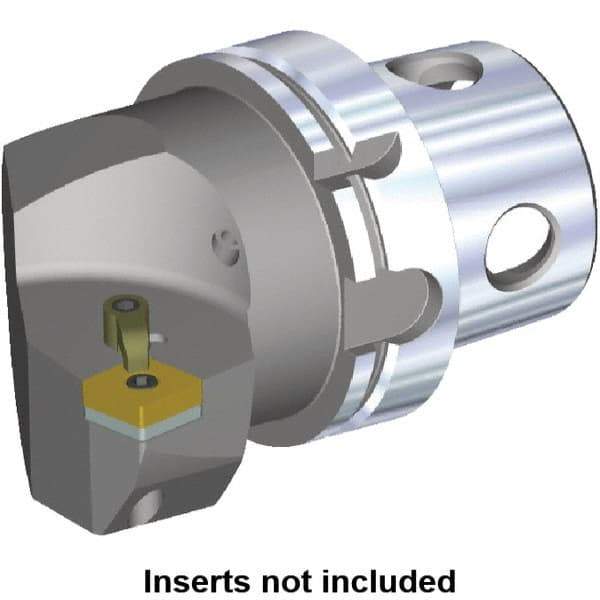 Kennametal - Right Hand Cut, Size KM4X100, CN.. Insert Compatiblity, Internal or External Modular Turning & Profiling Cutting Unit Head - 63mm Ctr to Cutting Edge, 100mm Head Length, Through Coolant - Benchmark Tooling