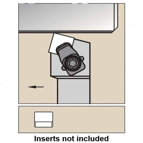 Kennametal - CSRN, Left Hand Cut, 15° Lead Angle, 25mm Shank Height x 25mm Shank Width, Negative Rake Indexable Turning Toolholder - 150mm OAL, SN.N 120708 Insert Compatibility, Series CSRN - Benchmark Tooling