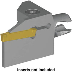 Kennametal - A4S Insert, 30mm Head Length, 3mm Min Groove Width, Modular Grooving Cutting Unit Head - Left Hand Cut, System Size KM12, Series Micro A4 - Benchmark Tooling