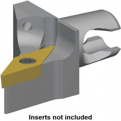 Kennametal - Left Hand Cut, Size KM16, VB.. Insert Compatiblity, Modular Turning & Profiling Cutting Unit Head - 10mm Ctr to Cutting Edge, 20mm Head Length, Through Coolant, Series KM Micro - Benchmark Tooling