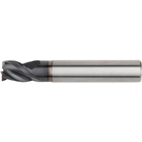 Kennametal - 0.5394" Mill Diam, 0.5512" LOC, 3 Flute Solid Carbide Keyway End Mill - Spiral Flute, AlTiN Finish, 14mm Shank Diam, 75mm OAL, 38° Helix, Centercutting - Benchmark Tooling