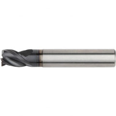 Kennametal - 0.5394" Mill Diam, 0.5512" LOC, 3 Flute Solid Carbide Keyway End Mill - Spiral Flute, AlTiN Finish, 14mm Shank Diam, 75mm OAL, 38° Helix, Centercutting - Benchmark Tooling