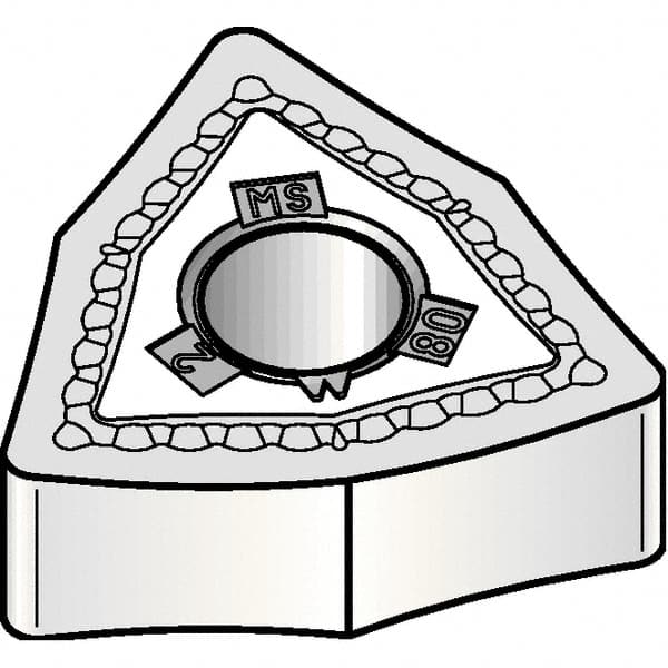 Kennametal - WNMG431 MS Grade KCU10 Carbide Turning Insert - TiAlN Finish, 80° Trigon, 1/2" Inscr Circle, 3/16" Thick, 1/64" Corner Radius - Benchmark Tooling