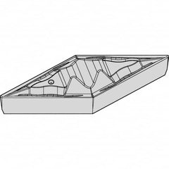 Kennametal - VBMR221 FP Grade KCU25 Carbide Turning Insert - AlTiN Finish, 35° Diamond, 1/4" Inscr Circle, 1/8" Thick, 1/64" Corner Radius - Benchmark Tooling