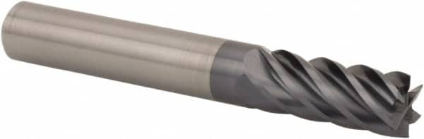 Kennametal - 12mm, 26mm LOC, 12mm Shank Diam, 83mm OAL, 6 Flute, Solid Carbide Square End Mill - Single End, AlTiN Finish, Spiral Flute, 38° Helix, Centercutting, Right Hand Cut, Right Hand Flute - Benchmark Tooling