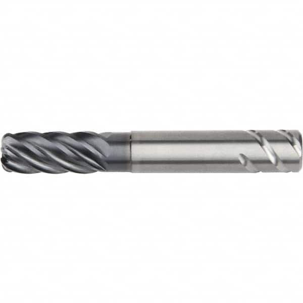 Kennametal - 16mm, 6 Flute, Single End, Solid Carbide, 2mm Corner Radius End Mill - 100mm OAL, 38° Helix, Right Hand Flute, 32mm LOC, Right Hand Cut, 48mm Extended Reach - Benchmark Tooling