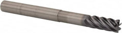 Kennametal - 3/8", 6 Flute, Single End, Solid Carbide, 0.015" Corner Radius End Mill - 4" OAL, 38° Helix, Right Hand Flute, 7/8" LOC, Right Hand Cut, 1-7/8" Extended Reach - Benchmark Tooling