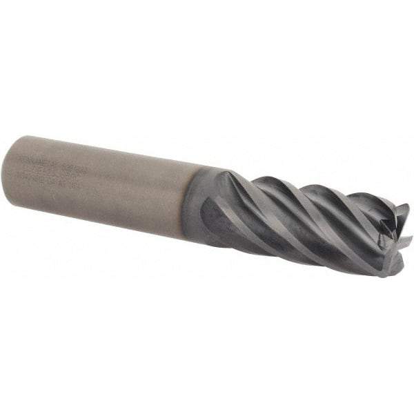 Kennametal - 5/8", 6 Flute, Single End, Solid Carbide, 0.06" Corner Radius End Mill - 3-1/2" OAL, 38° Helix, Right Hand Flute, 1-1/4" LOC, Right Hand Cut - Benchmark Tooling