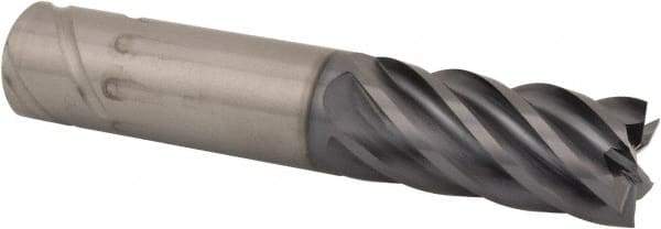 Kennametal - 3/4", 1-1/2" LOC, 3/4" Shank Diam, 4" OAL, 6 Flute, Solid Carbide Square End Mill - Single End, AlTiN Finish, Spiral Flute, 38° Helix, Centercutting, Right Hand Cut, Right Hand Flute, Series UJDE - Benchmark Tooling