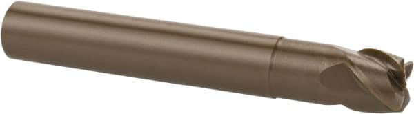 Kennametal - 1/4", 4 Flute, Single End, Ceramic, 0.031" Corner Radius End Mill - 2" OAL, 40° Helix, Right Hand Flute, 3/16" LOC, Right Hand Cut, 1/2" Extended Reach - Benchmark Tooling