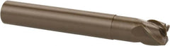 Kennametal - 1/4", 4 Flute, Single End, Ceramic, 0.031" Corner Radius End Mill - 2" OAL, 40° Helix, Right Hand Flute, 3/16" LOC, Right Hand Cut, 1/2" Extended Reach - Benchmark Tooling