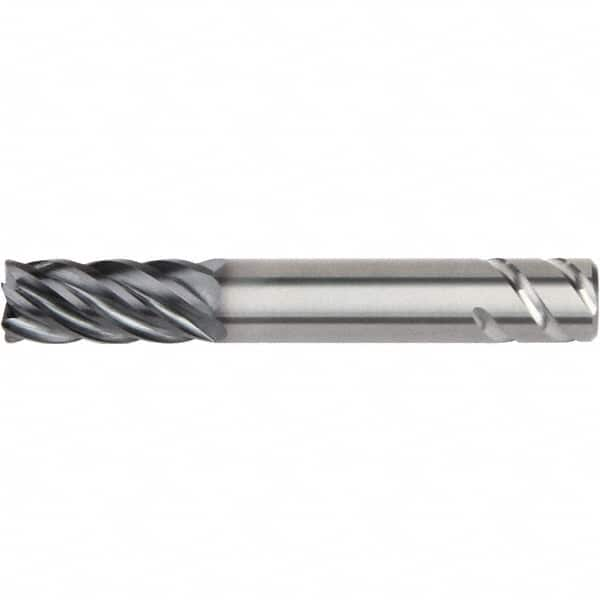 Kennametal - 1-1/4", 6 Flute, Single End, Solid Carbide, 0.03" Corner Radius End Mill - 5" OAL, 38° Helix, Right Hand Flute, 2-1/4" LOC, Right Hand Cut - Benchmark Tooling