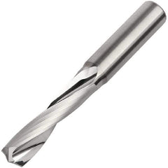 Kennametal - 5/16" 155° Solid Carbide Jobber Drill - Bright Finish, Right Hand Cut, Spiral Flute, Straight Shank, 79mm OAL, Standard Point - Benchmark Tooling
