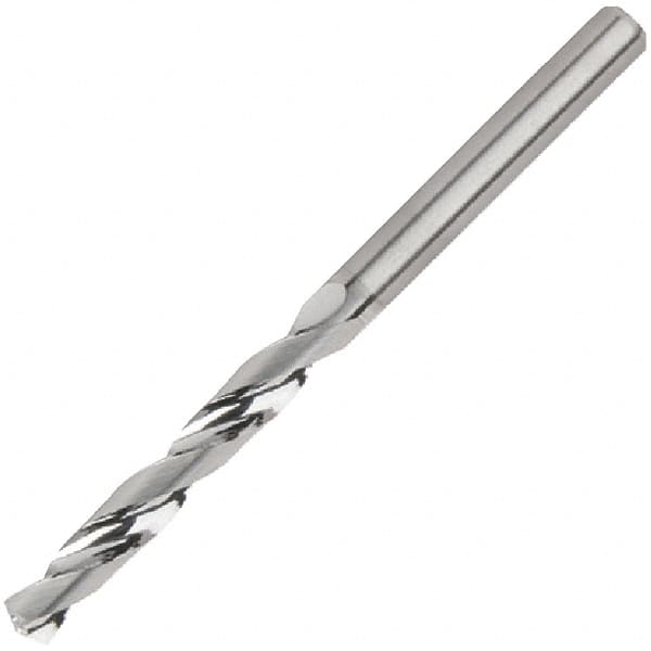 Kennametal - 10.2mm 135° Solid Carbide Jobber Drill - Bright Finish, Right Hand Cut, Spiral Flute, Straight Shank, 102mm OAL, Standard Point - Benchmark Tooling