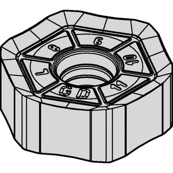 Kennametal - HNPJ43 GD Grade KCPM40 Carbide Milling Insert - AlCrTiN Finish, 4.45mm Thick, 12mm Inscribed Circle, 1mm Corner Radius - Benchmark Tooling