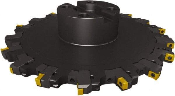 Seco - Shell Mount Connection, 5/16" Cutting Width, 2.2" Depth of Cut, 8" Cutter Diam, 1-1/2" Hole Diam, 7 Tooth Indexable Slotting Cutter - R335.18 Toolholder, LNK.. 05.. Insert, Neutral Cutting Direction - Benchmark Tooling