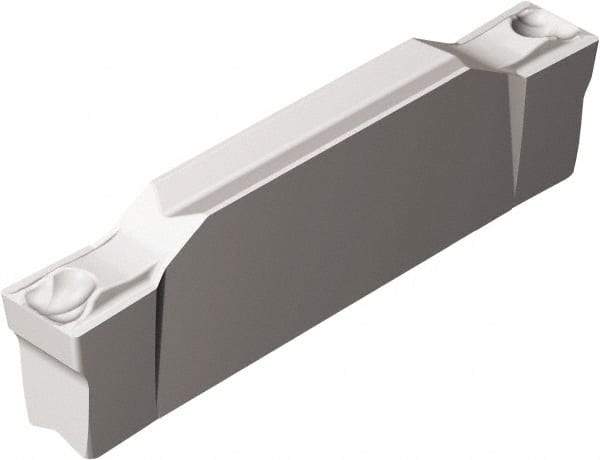 Sandvik Coromant - D2N123 GF Grade 525, 1.5mm Cutting Width Carbide Grooving Insert - 13.3mm Max Depth of Cut, Neutral, 0.1mm Corner Radius, Uncoated - Benchmark Tooling