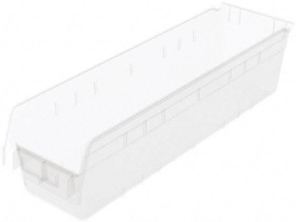 Akro-Mils - 23-5/8" Deep, Clear Polymer Hopper Shelf Bin - 6" High x 6-5/8" Wide x 23-5/8" Long - Benchmark Tooling