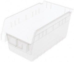 Akro-Mils - 11-5/8" Deep, Clear Polymer Hopper Shelf Bin - 6" High x 6-5/8" Wide x 11-5/8" Long - Benchmark Tooling