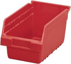 Akro-Mils - 11-5/8" Deep, Red Polymer Hopper Shelf Bin - 6" High x 6-5/8" Wide x 11-5/8" Long - Benchmark Tooling