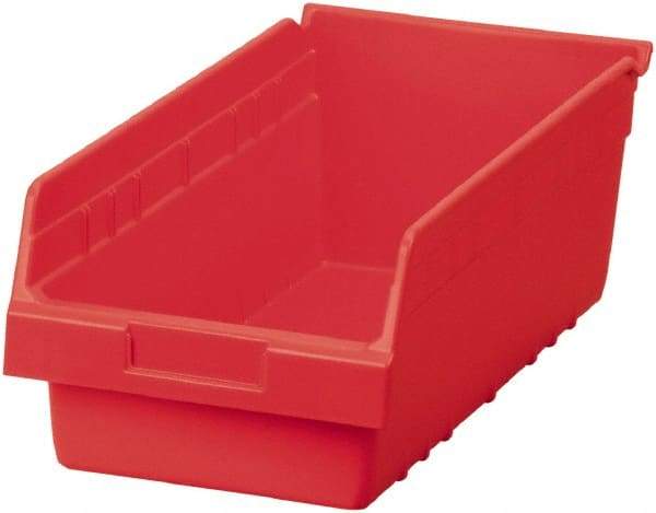 Akro-Mils - 17-7/8" Deep, Red Polymer Hopper Shelf Bin - 6" High x 8-3/8" Wide x 17-7/8" Long - Benchmark Tooling