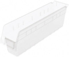 Akro-Mils - 17-7/8" Deep, Clear Polymer Hopper Shelf Bin - 6" High x 4-1/8" Wide x 17-7/8" Long - Benchmark Tooling