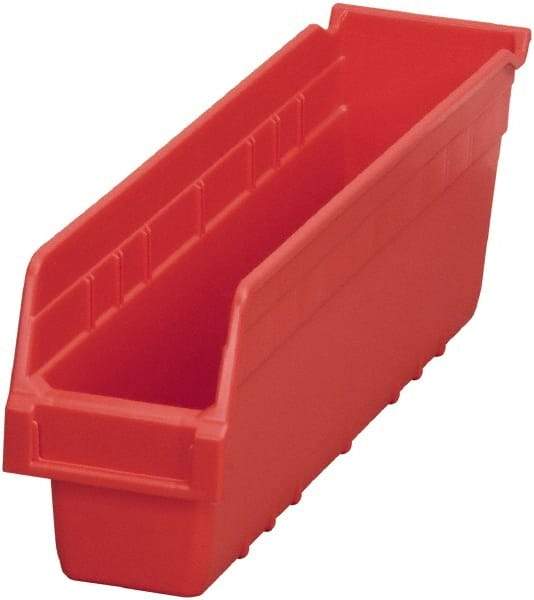 Akro-Mils - 17-7/8" Deep, Red Polymer Hopper Shelf Bin - 6" High x 4-1/8" Wide x 17-7/8" Long - Benchmark Tooling