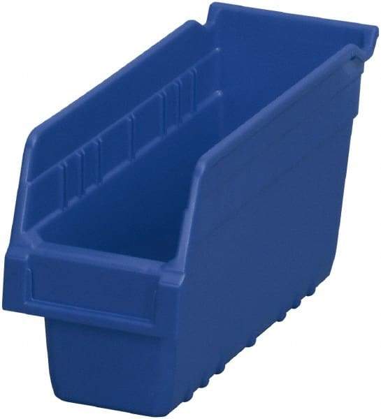 Akro-Mils - 11-5/8" Deep, Blue Polymer Hopper Shelf Bin - 6" High x 4-1/8" Wide x 11-5/8" Long - Benchmark Tooling