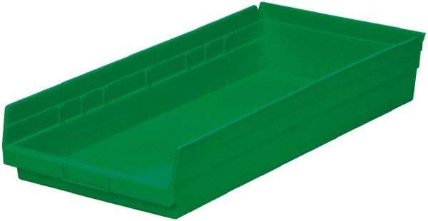 Akro-Mils - 513 Lb. Load Capacity, 23-5/8" Deep, Green Hopper Shelf Bin - 4" High x 11-1/8" Wide x 23-5/8" Long - Benchmark Tooling