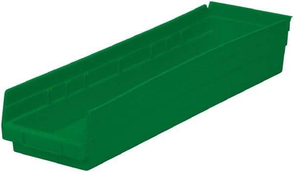 Akro-Mils - 321 Lb. Load Capacity, 23-5/8" Deep, Green Hopper Shelf Bin - 4" High x 6-5/8" Wide x 23-5/8" Long - Benchmark Tooling