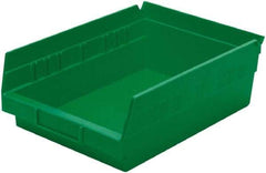 Akro-Mils - 138 Lb. Load Capacity, 11-5/8" Deep, Green Hopper Shelf Bin - 4" High x 8-3/8" Wide x 11-5/8" Long - Benchmark Tooling