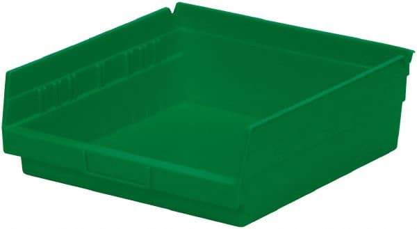 Akro-Mils - 197 Lb. Load Capacity, 11-5/8" Deep, Green Hopper Shelf Bin - 4" High x 11-1/8" Wide x 11-5/8" Long - Benchmark Tooling