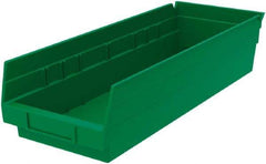 Akro-Mils - 176 Lb. Load Capacity, 17-7/8" Deep, Green Hopper Shelf Bin - 4" High x 6-5/8" Wide x 17-7/8" Long - Benchmark Tooling