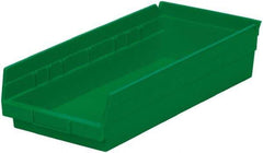 Akro-Mils - 214 Lb. Load Capacity, 17-7/8" Deep, Green Hopper Shelf Bin - 4" High x 8-3/8" Wide x 17-7/8" Long - Benchmark Tooling