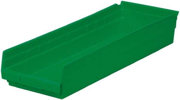 Akro-Mils - 346 Lb. Load Capacity, 23-5/8" Deep, Green Hopper Shelf Bin - 4" High x 8-3/8" Wide x 23-5/8" Long - Benchmark Tooling