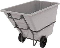Akro-Mils - 2,000 Lb Load Capacity, 1 Cu Yd, Plastic Tilt Truck - 33" Wide x 66" Long x 42" High, Gray - Benchmark Tooling