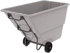 Akro-Mils - 1,000 Lb Load Capacity, 1 Cu Yd, Plastic Tilt Truck - 33" Wide x 66" Long x 42" High, Gray - Benchmark Tooling