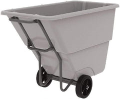 Akro-Mils - 1,000 Lb Load Capacity, 1/2 Cu Yd, Plastic Tilt Truck - 27" Wide x 54" Long x 36" High, Gray - Benchmark Tooling