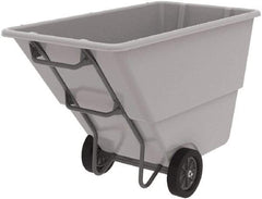 Akro-Mils - 600 Lb Load Capacity, 1 Cu Yd, Plastic Tilt Truck - 33" Wide x 66" Long x 42" High, Gray - Benchmark Tooling